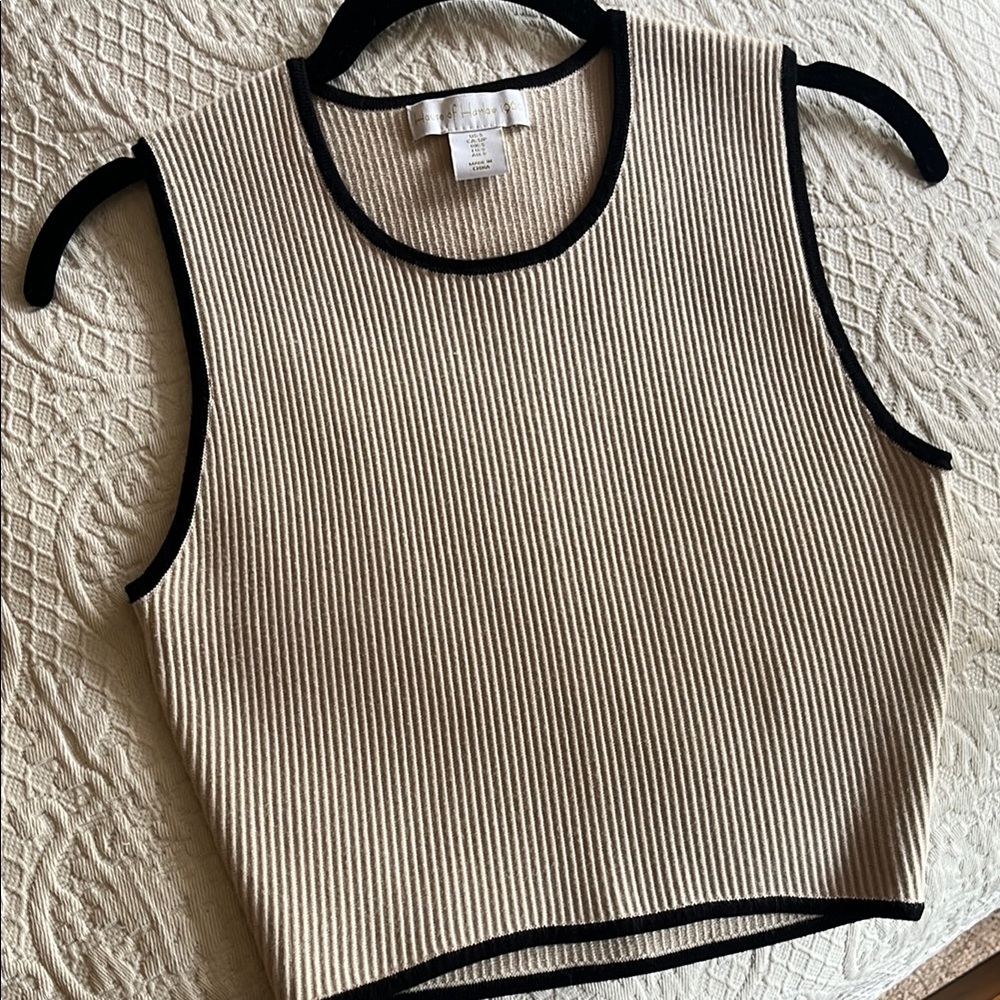 House of Harlow 1960 Cream and Black Tank Top